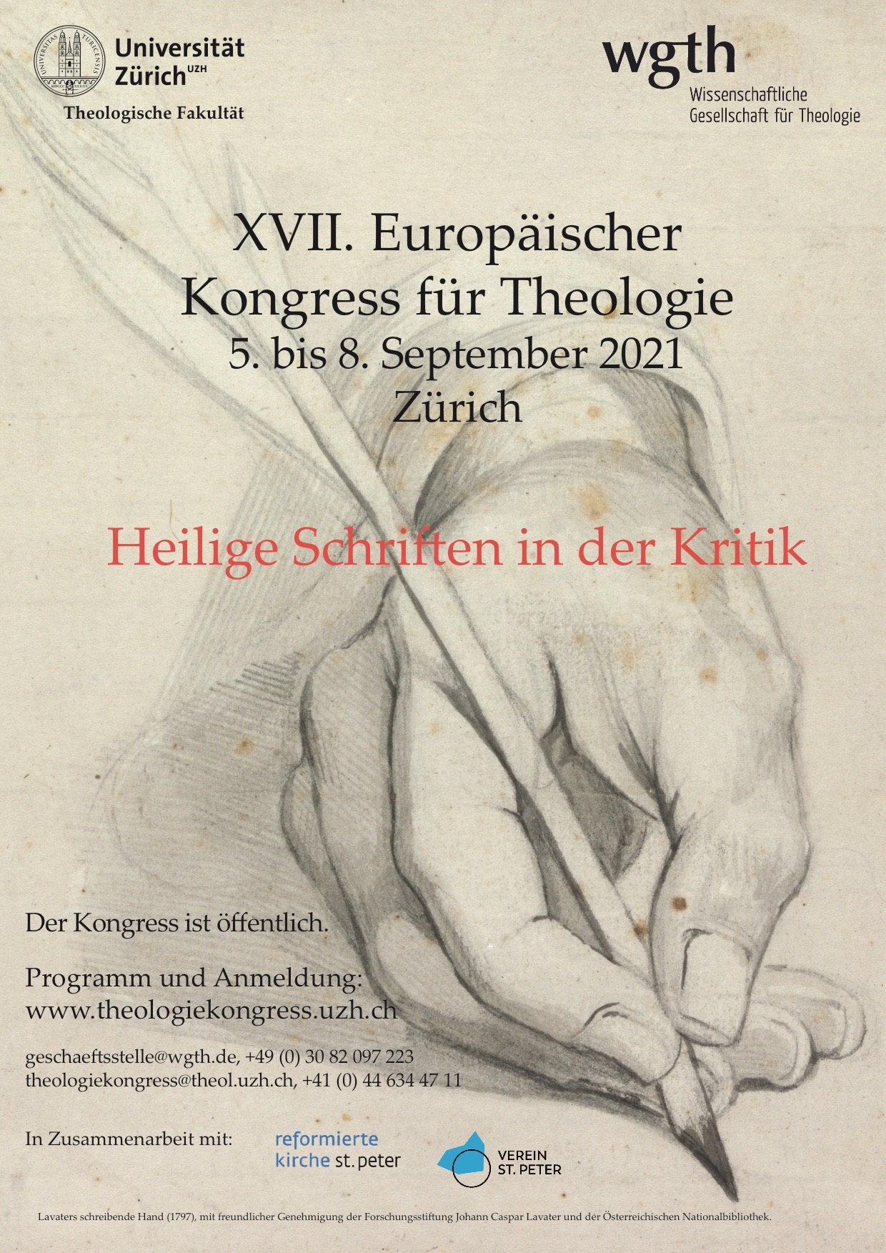 Flyer XVII. Europäischer Kongress für Theologie